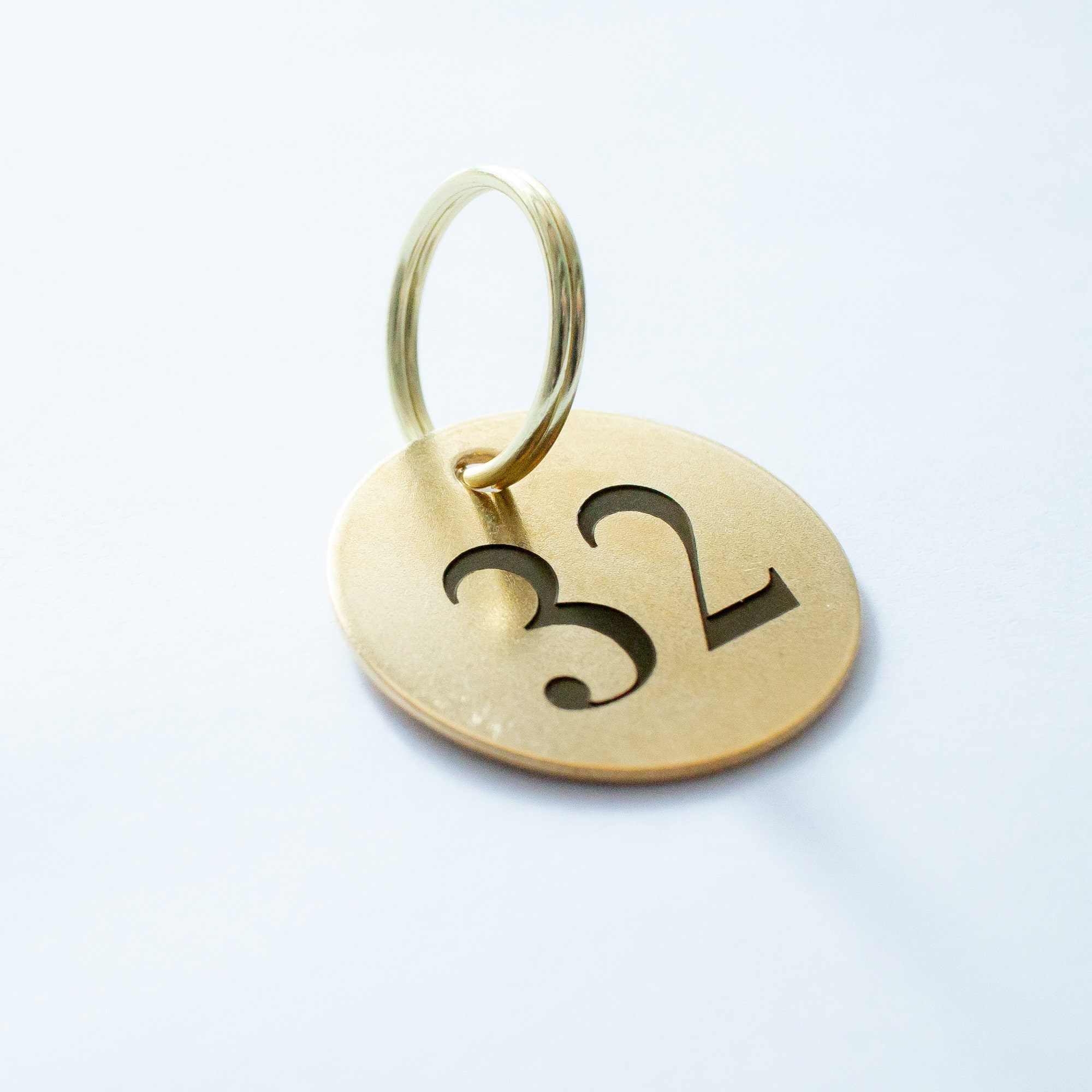 Personalized Vintage Number Keychain // Gold Key Ring // Personalised ...