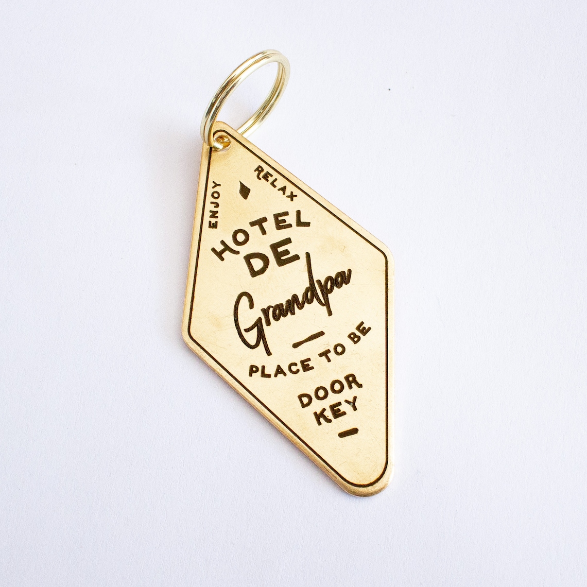 Personalized Vintage Hotel Keychain // Gold Key Ring // Etsy