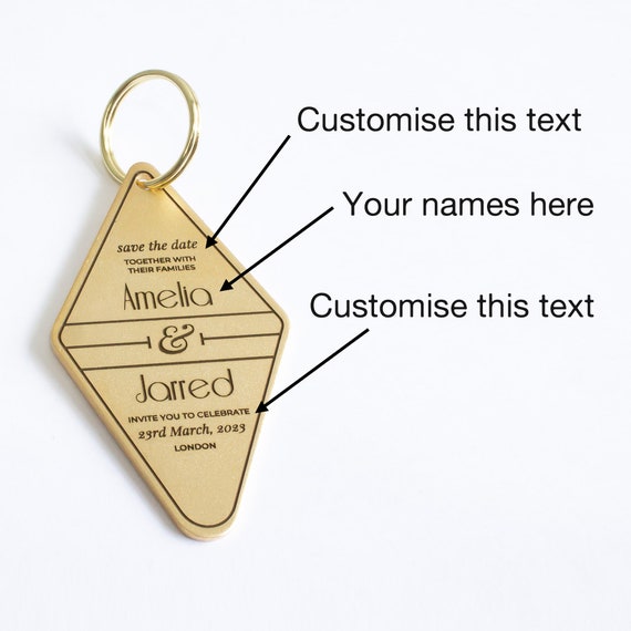 Driveuntildawn Personalized Vintage Hotel Keychain // Gold Key Ring // Personalised Key Ring // Antique Hotel Key Fob