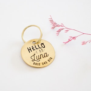 Chapa de identificação vintage personalizada // Chapa de identificação estampada - Chapa de identificação para cães - Chapa de identificação personalizada para animais de estimação - Chapa de identificação para coleira de cães - Chapa de identificação para gatos - Chapa de identificação de metal para cães