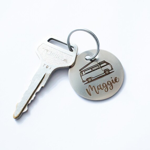 Personalized Vintage Hotel Keychain // Gold Key Ring