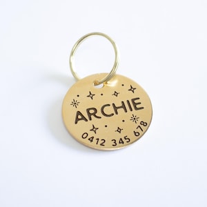 Chapa de identificação personalizada com brilhos vintage // Chapa de identificação estampada - Chapa de identificação para cães - Identificação personalizada para animais de estimação - Chapa de identificação para coleira de cães - Chapa de identificação para gatos - Chapa de identificação de metal para cães