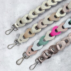 Flechtgurt Leder Taschengurt Taschenriemen Handygurt Bag Strap Gurt Tasche geflochten Schultergurt Schulterriemen