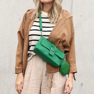 Tasche Crossbody Bag Ledertasche Umhängetasche Schultertasche Tasche mit LEDERGURT Clutch