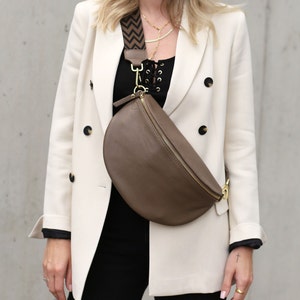 Bum bag maxi leather shoulder bag crossbody bag belt bag with LEATHER STRAP