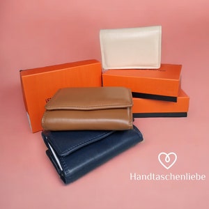 Portemonnaie Geldbörse klein premium Qualität Leder Nappaleder Glattleder mit Reißverschluss vielen Kartenfächer mit Geschenkbox