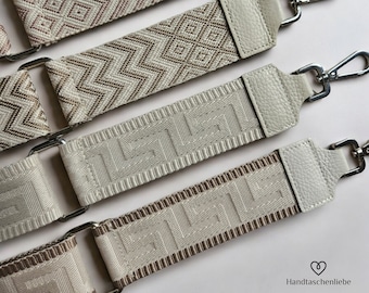 Bag strap beige cream fabric strap boho interchangeable strap bag strap strap