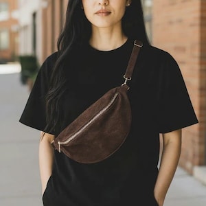 Heuptas Velours Suède Schoudertas Crossbody Tas Heuptas Crossbag