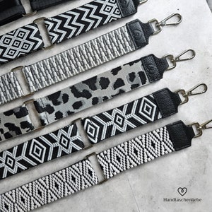 Taschengurt Schwarz Stoffgurt Boho Wechselgurt Taschenriemen Black Strap