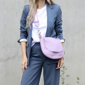 Bag Shoulder Bag Halfmoon Shoulder Bag Leather Handbag with Leather Strap Halfmoon