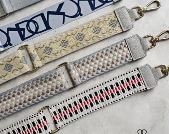 Bag strap light grey fabric strap interchangeable strap bag strap strap
