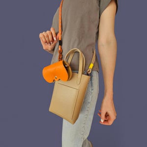 Cell phone case leather small bag crossbody shoulder bag shoulder bag handbag with leather strap