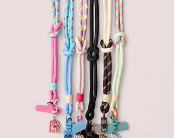 Handygurt Knotengurt Kordel stabil Umhängegurt Stoff Bag Strap Leine Wechselgurt Taschengurt Stoffgurt