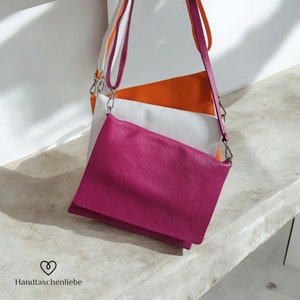 Maxi borsa a tracolla in pelle nappa con pochette stretta LEATHER STRAP
