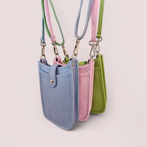 Handytasche Leder kleine Tasche Crossbody Bad Umhängetasche Schultertasche Handtasche mit Ledergurt