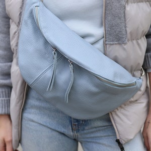 Bum bag maxi leather nappa leather shoulder bag crossbody bag belt bag with LEATHER BELT image 2