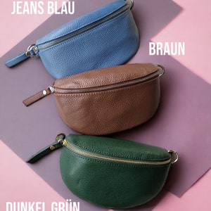 Bum bag leather nappa leather shoulder bag crossbody bag belt bag with LEATHER STRAP image 7