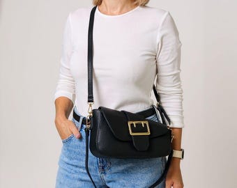 Leather handbag, cross-body bag, shoulder bag, messenger bag