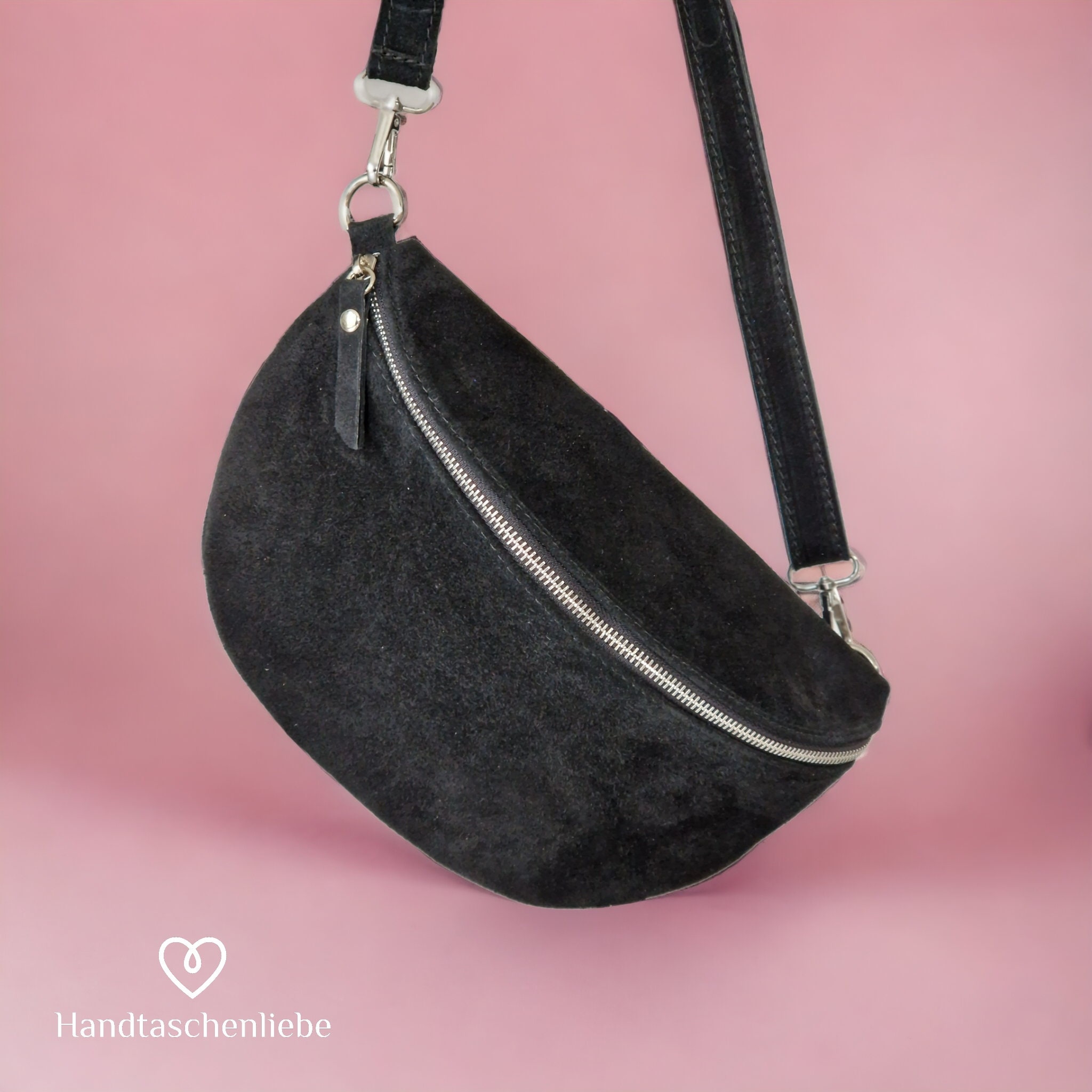 Black suede bum bag hotsell