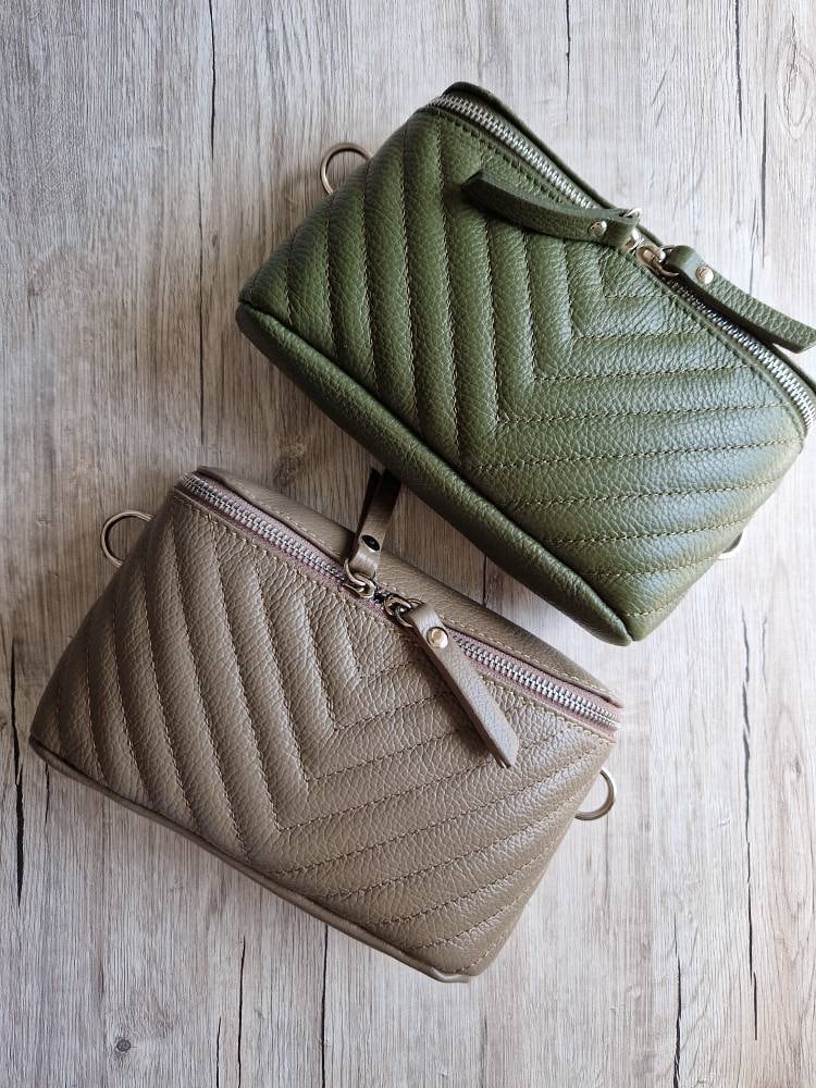 Fanny Pack Quilted Leather Nappa Leather Shoulder Bag Etsy