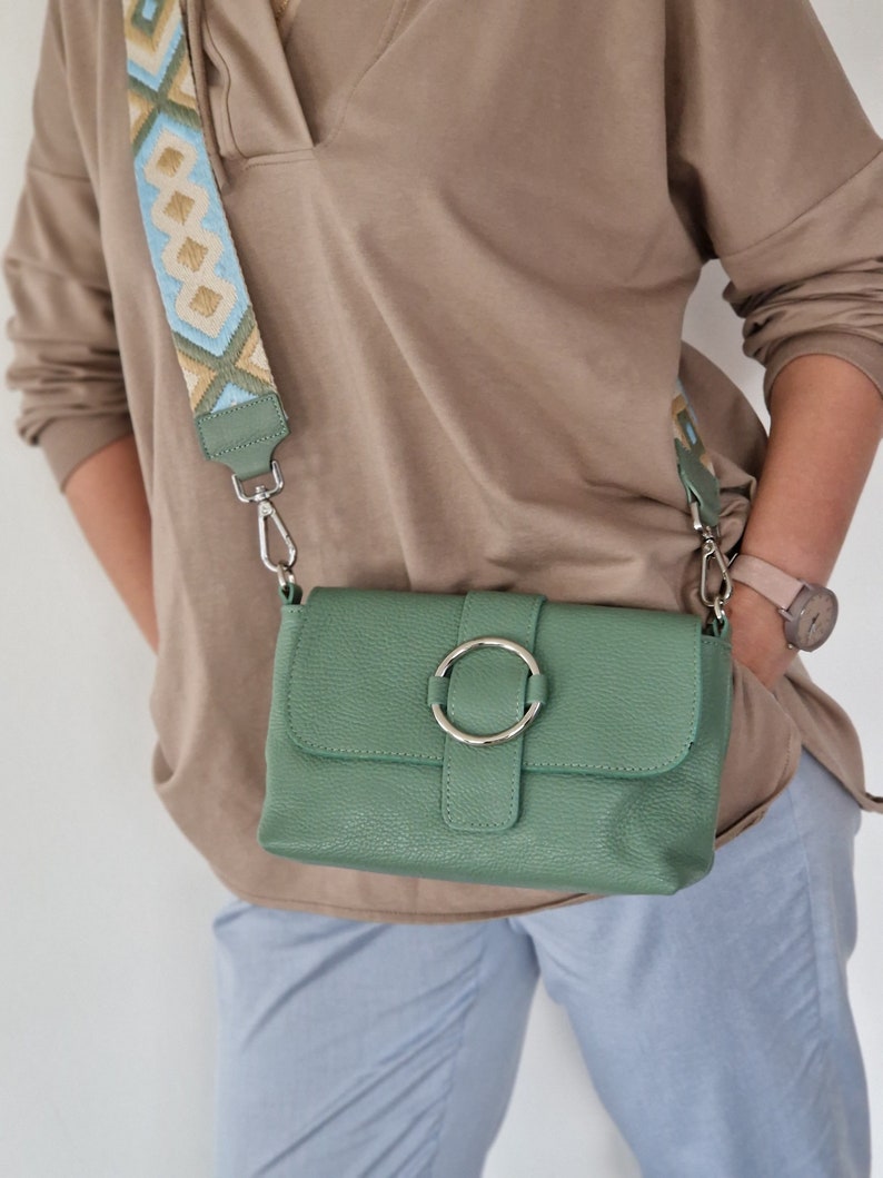 Bag Crossbody Bag Leather Bag Shoulder Bag Shoulder Bag Bag with LEATHER STRAP Clutch Mint