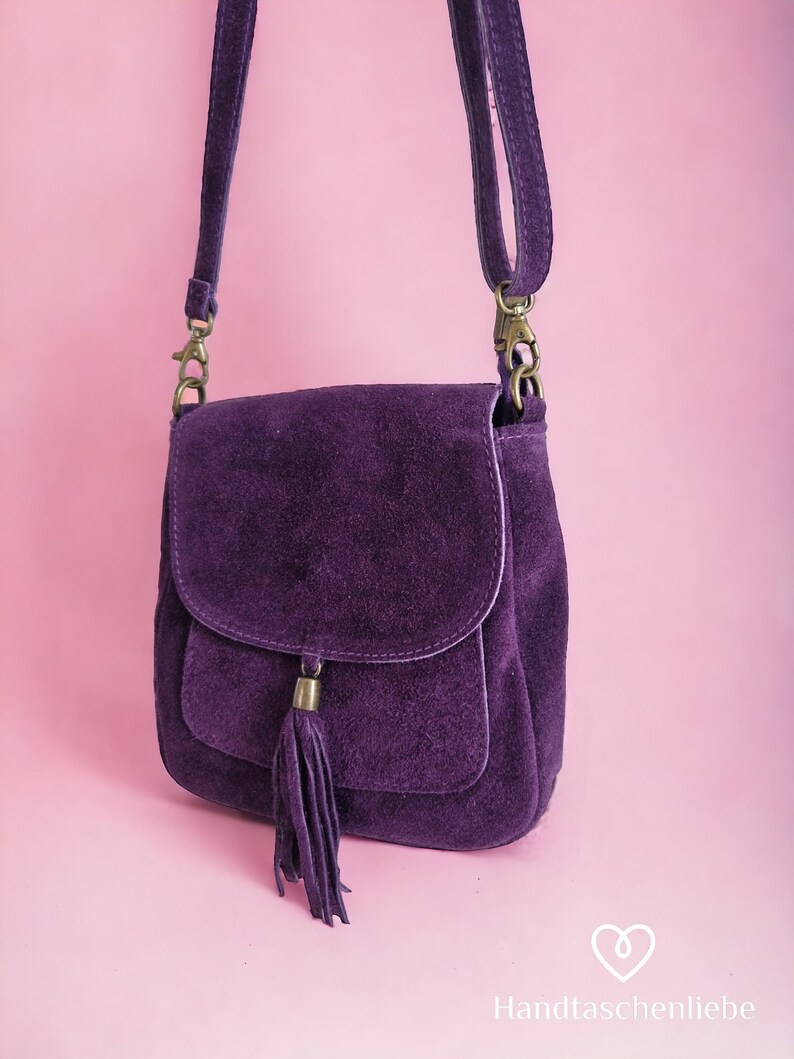 Bag Velour Shoulder Bag Shoulder Bag Handbag Velour Bag Crossbody Bag Violett