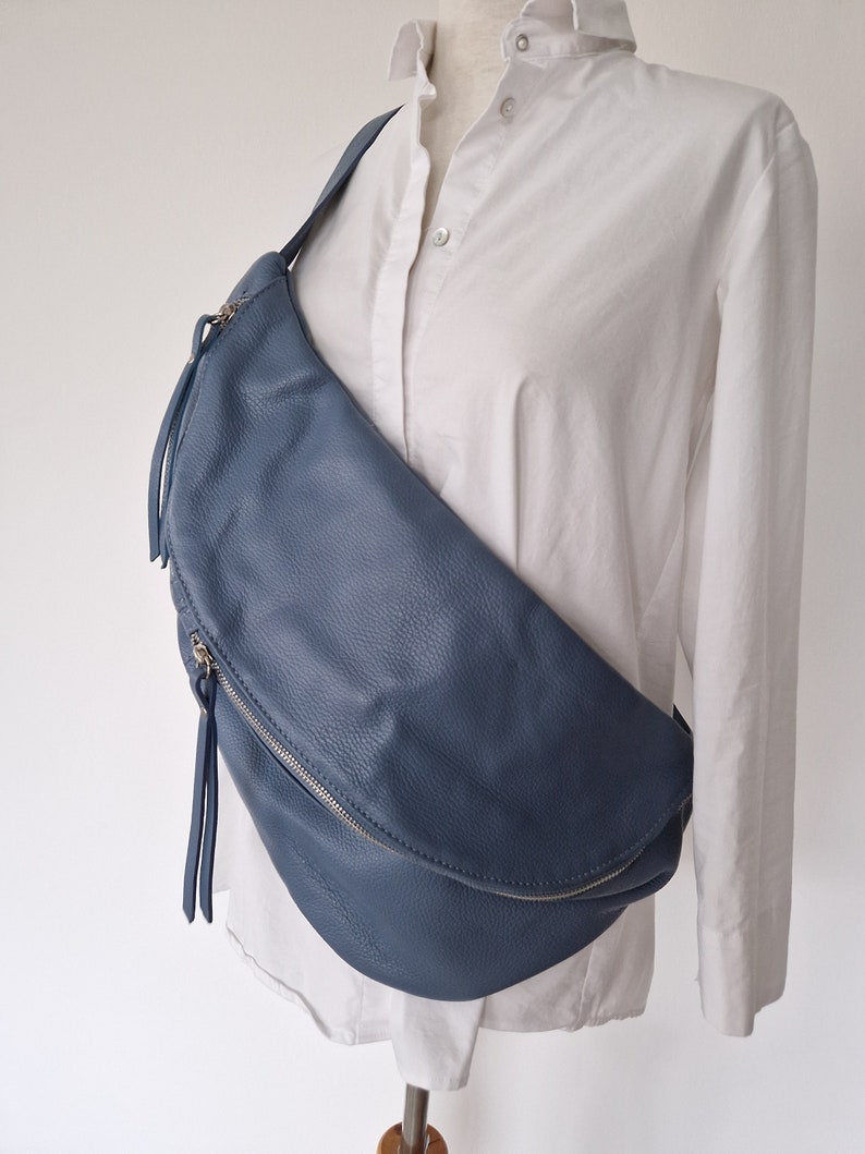 Bum bag XXL maxi leather nappa leather shoulder bag crossbody bag belt bag with LEATHER BELT image 6