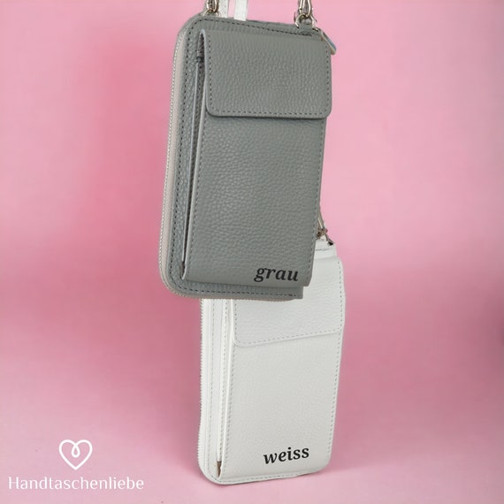 携帯電話バッグ 財布 レザー 2 in 1 クロスボディ バスルーム 