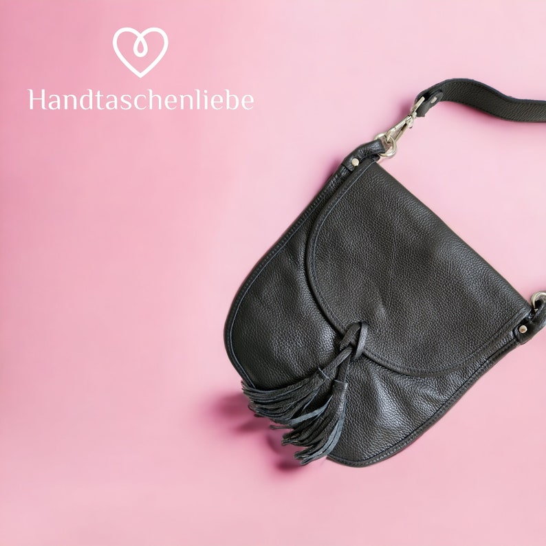 Tasche Umhängetasche Schultertasche Leder Handtasche mit zwei Ledergurten Soft Leder Bild 7