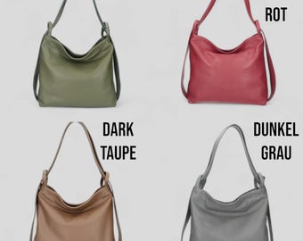 Backpack Leather XL Shoulder Bag 2 in 1 Crossbody Bag