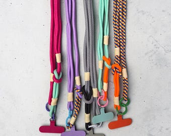 Telefoonriem, geknoopte riem, koord, stevige schouderriem, stoffen tasriem, riem, verwisselbare riem, tasriem, stoffen riem