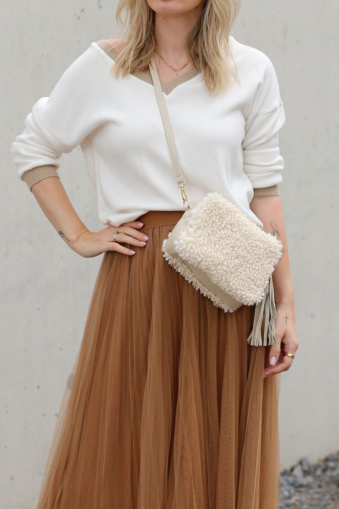 Sac Teddy Bag Fourrure Sac Fausse Fourrure Bandoulière Sac à