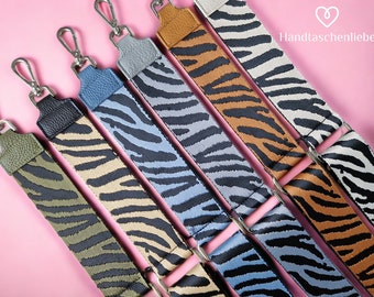 Taschenriemen Schultergurt breiter Gurt Taschengurt Animal Print Tasche Stoff Wechselgurt Bag Strap Stoffgurt Zebra Print