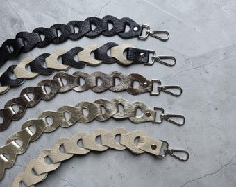 Braided leather bag strap, bag belt, phone strap, bag strap, braided shoulder strap, shoulder strap