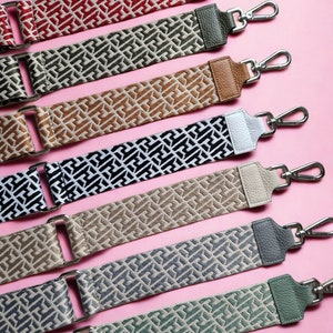 Bag strap, bag strap, wide strap, shoulder strap, fabric strap, bag strap, retro silver clasp, interchangeable strap