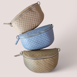 Bum Bag Quilted Leather Shoulder Bag Crossbody Bag Belt Bag with LEATHER STRAP