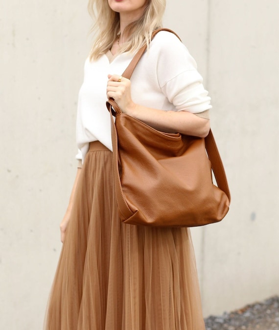 Backpack Leather XL Shoulder Bag 2 in 1 Crossbody Bag
