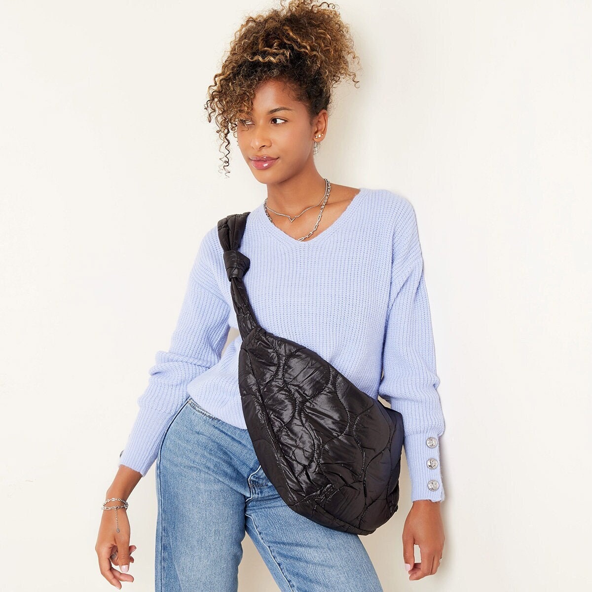 Quilted nylon shop crossbody bag