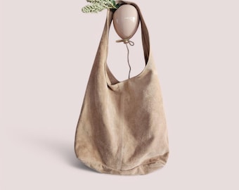 Bag Velour Leather Suede Bag Slouchy Totes XL Hobo Handbag Shopper genuine leather