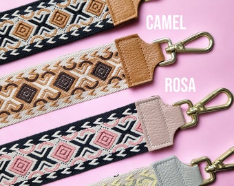 Taschenriemen Taschen breiter Gurt Umhängegurt Stoff Schulterriemen Bag Strap Wechselgurt Boho Retro Stoffgurt