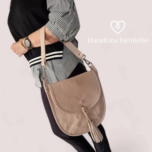 Tasche Umhängetasche Schultertasche Leder Handtasche mit zwei Ledergurten Soft Leder Bild 3