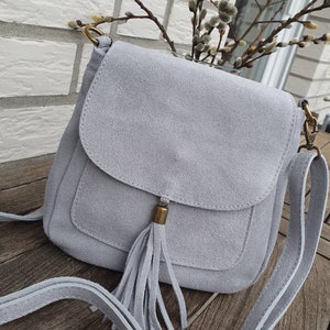 Bag Velour Shoulder Bag Shoulder Bag Handbag Velour Bag Crossbody Bag Gray