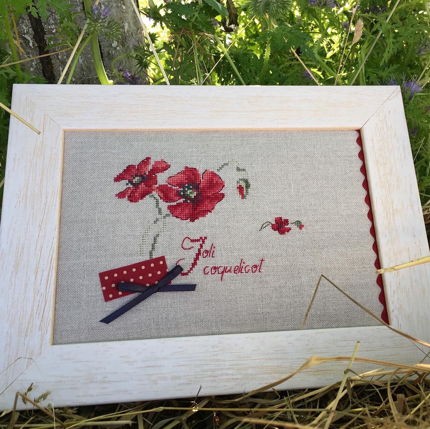 Cadre point de croix joli coquelicot Etsy