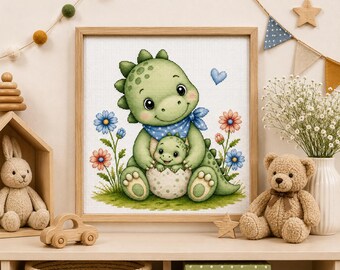 Little Dragon Cross Stitch Pattern PDF, Baby Dragon Cross Stitch, Cute Dragon Embroidery Pattern, Fantasy Nursery Decor, Instant Download