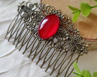 Vintage hair comb, bronze-colored brass, Celtic wedding hairstyle, Outlander, women's gift, bridger, Royal Regency