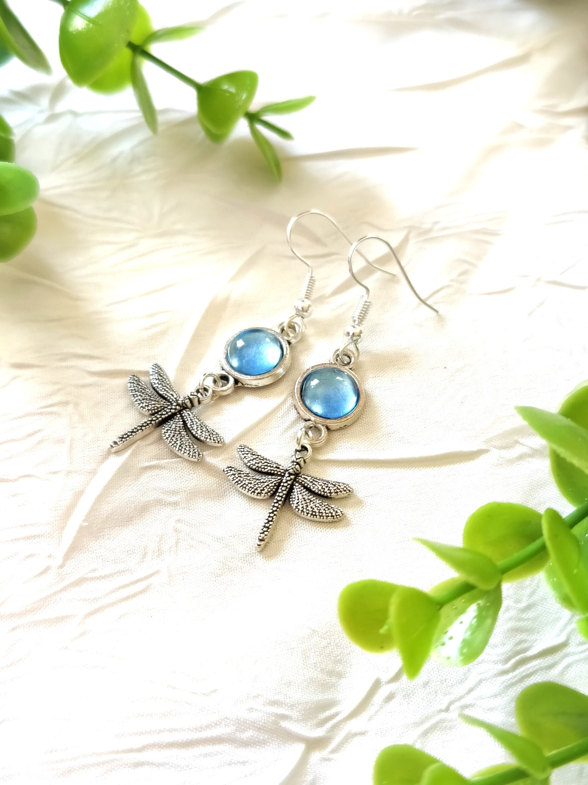 Orecchini a forma di animale, in argento Sterling 925, libellula