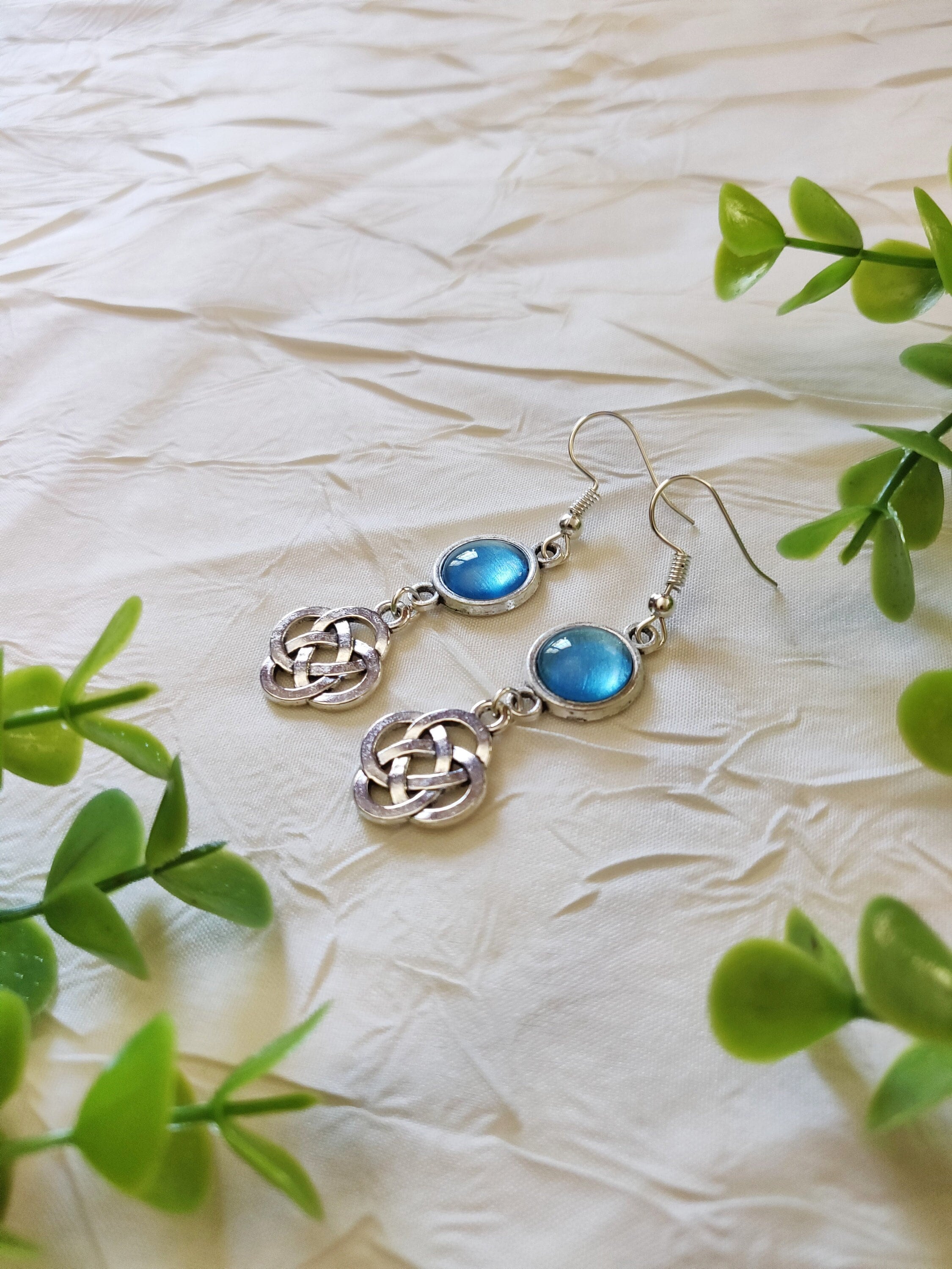 Boucles d'Oreilles Anciennes Vintage Nœud Or Et Diamants