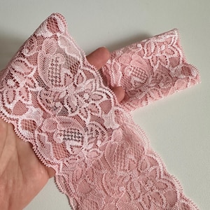 elastic lace headband with flowers, vintage hairstyle, wedding hair accessory, personalized Rose Saumon