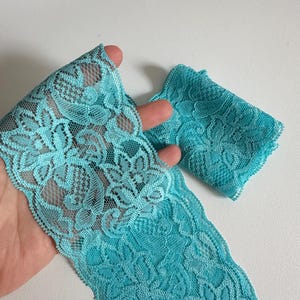 elastic lace headband with flowers, vintage hairstyle, wedding hair accessory, personalized Blue