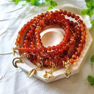 Pulsera Tasbih 33 perlas personalizables para mujer, blanco - oro, regalo Eid Ramadán, cuentas de oración dhikr, flor de luna corazón hoja estrella